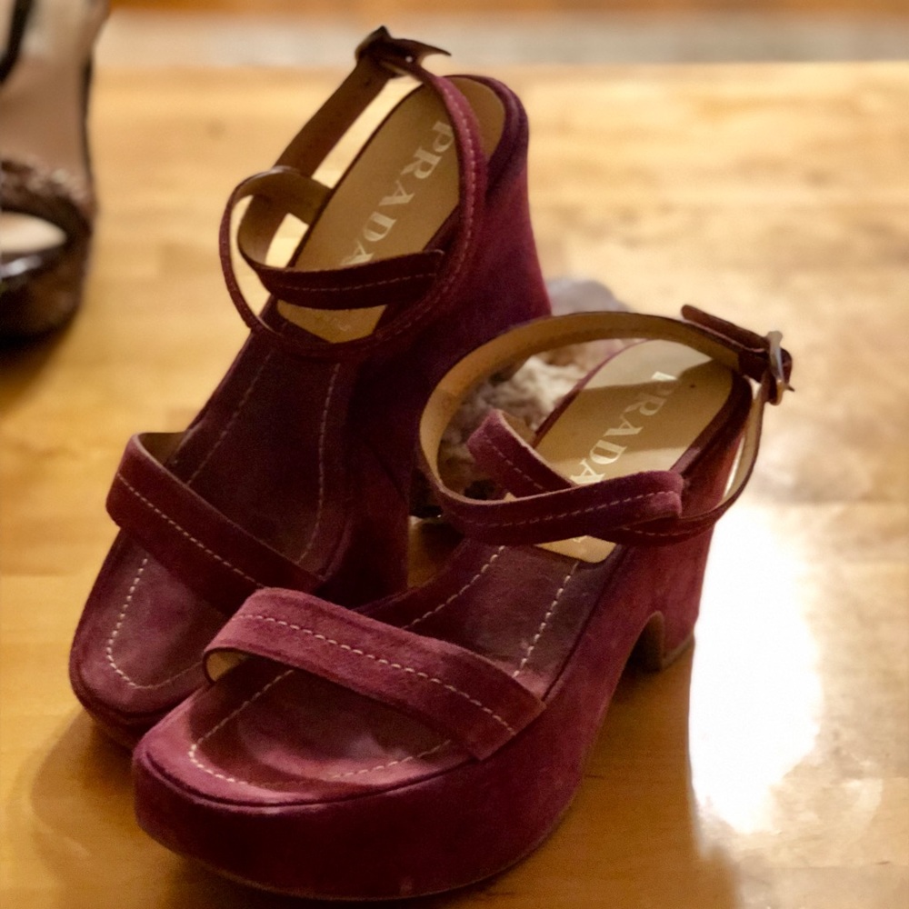 Prada suede platform